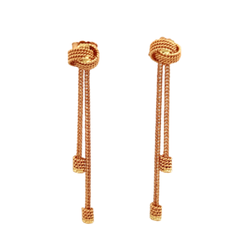 Pendientes Colgantes Nudo 35mm Oro Amarillo 19K