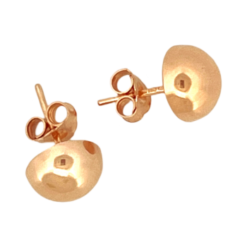 Pendientes Media Bola Lisa 10mm Oro Amarillo 19K