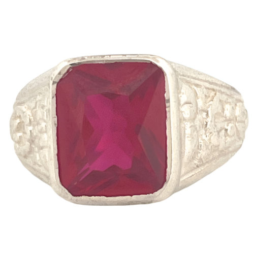 Embroidered Ring with Red...