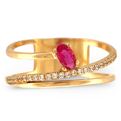 Anillo Aurora Rubra en Oro...