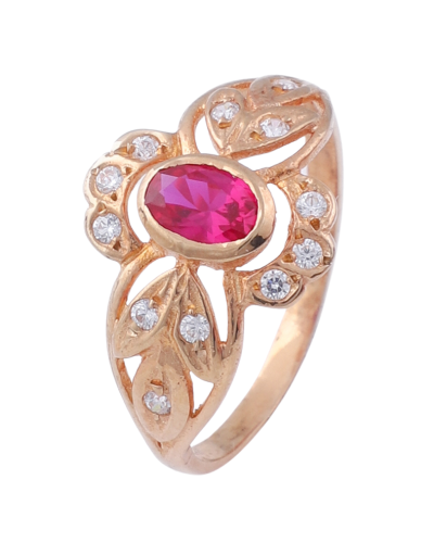 9K Gold Pink Stone Ring...