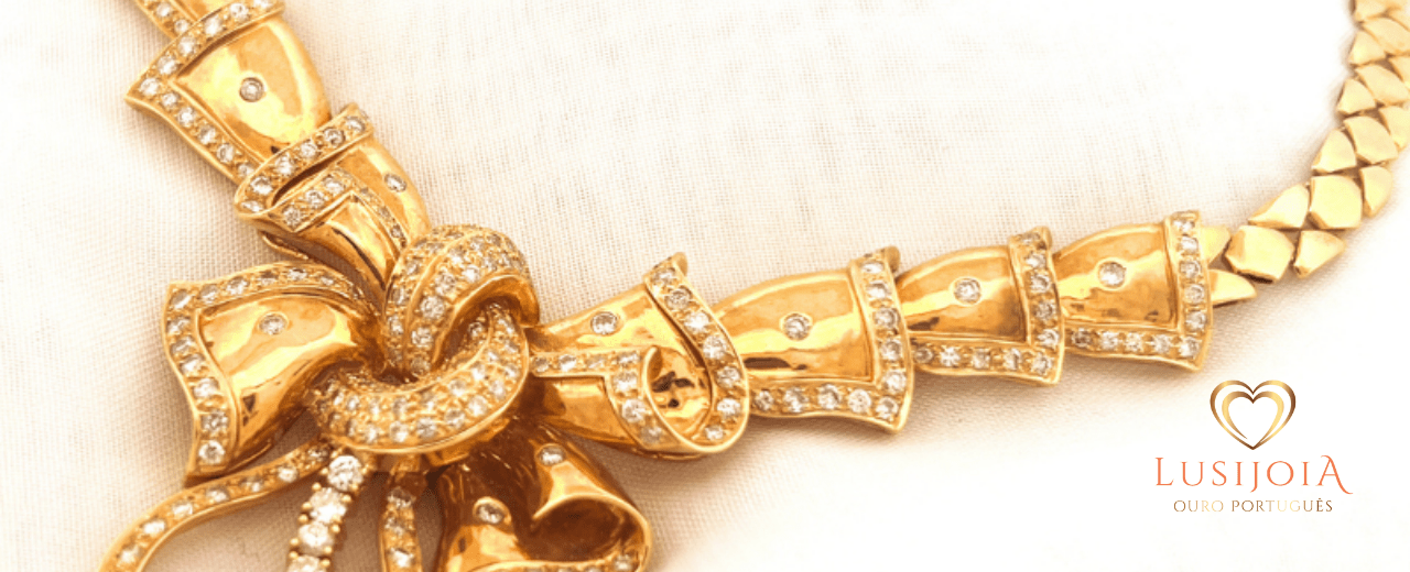 Colar de Diamantes Realeza: Puro Luxo em Ouro Vintage